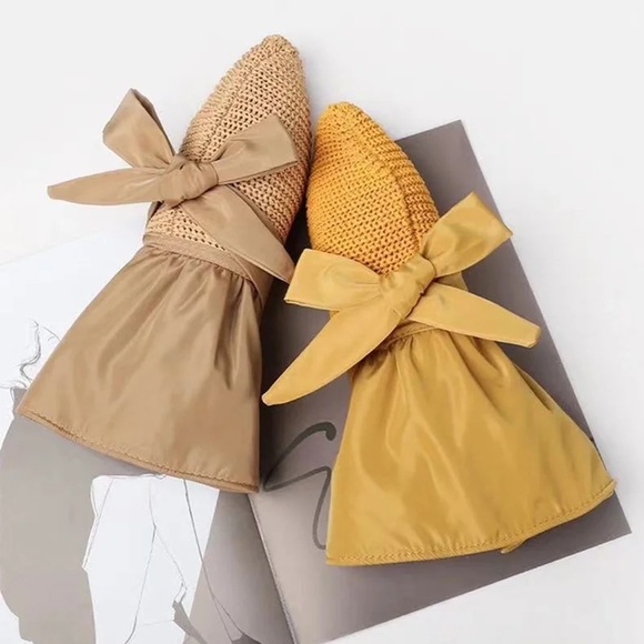 Wide brim foldable Split back hair tie friendly Sun hat - pink stripes - Picture 5 of 5